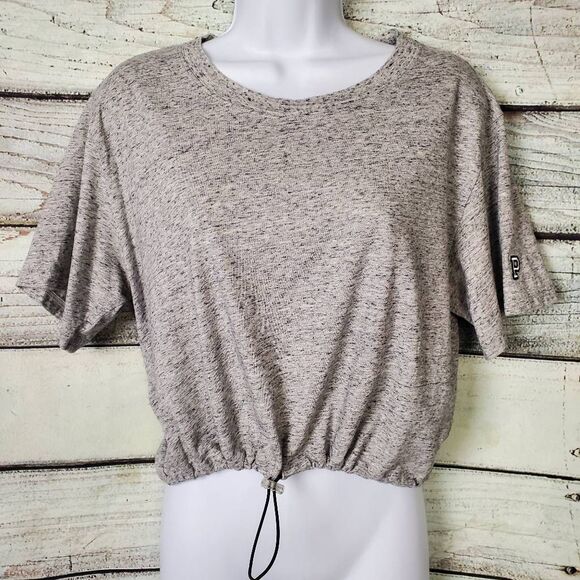 Victoria’s Secret PINK Women’s Gray Heather Drawstring Hem Tee Size L - Picture 1 of 7